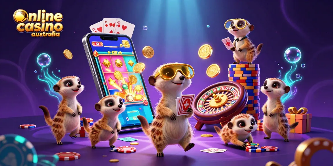 Engage with thrilling action at an online casino Australia featuring animated meerkats and vibrant games.