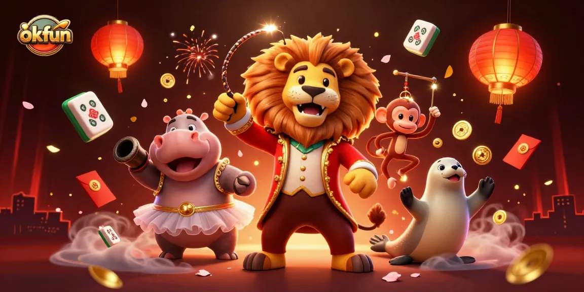 Experience the thrilling excitement of okfun with vibrant 3D casino characters in a lively atmosphere.