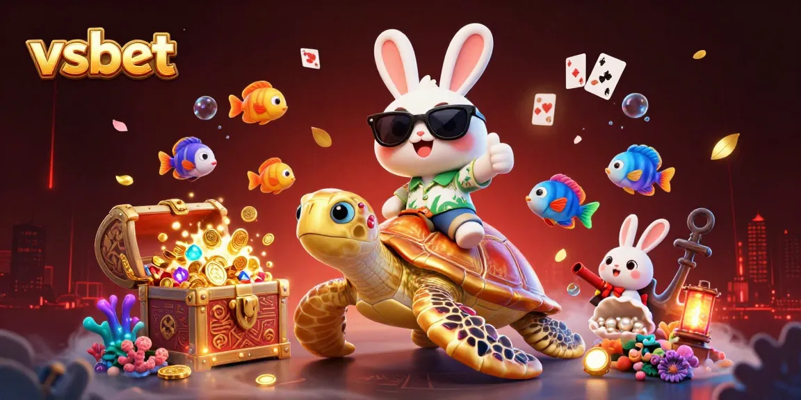 Participate in thrilling casino games with vsbet, featuring a lucky rabbit and golden sea turtle!